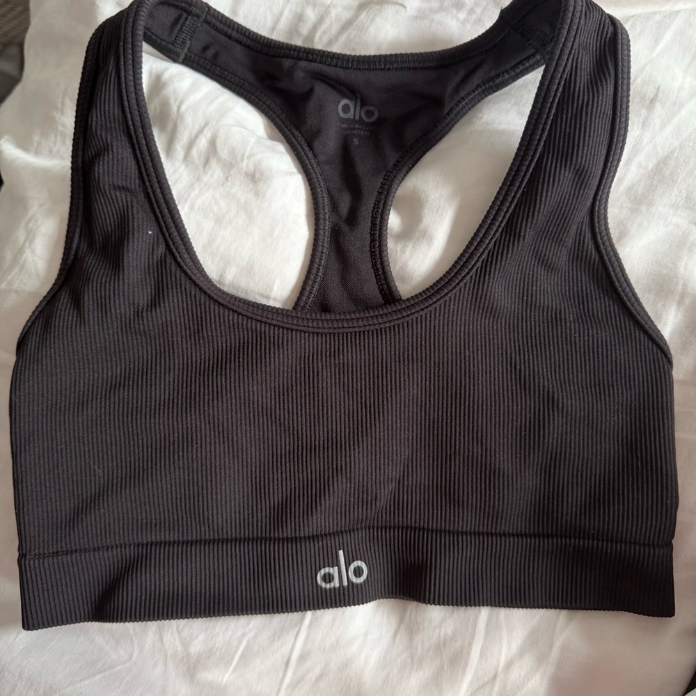 Worn Once ALO Yoga Black Sports Bra